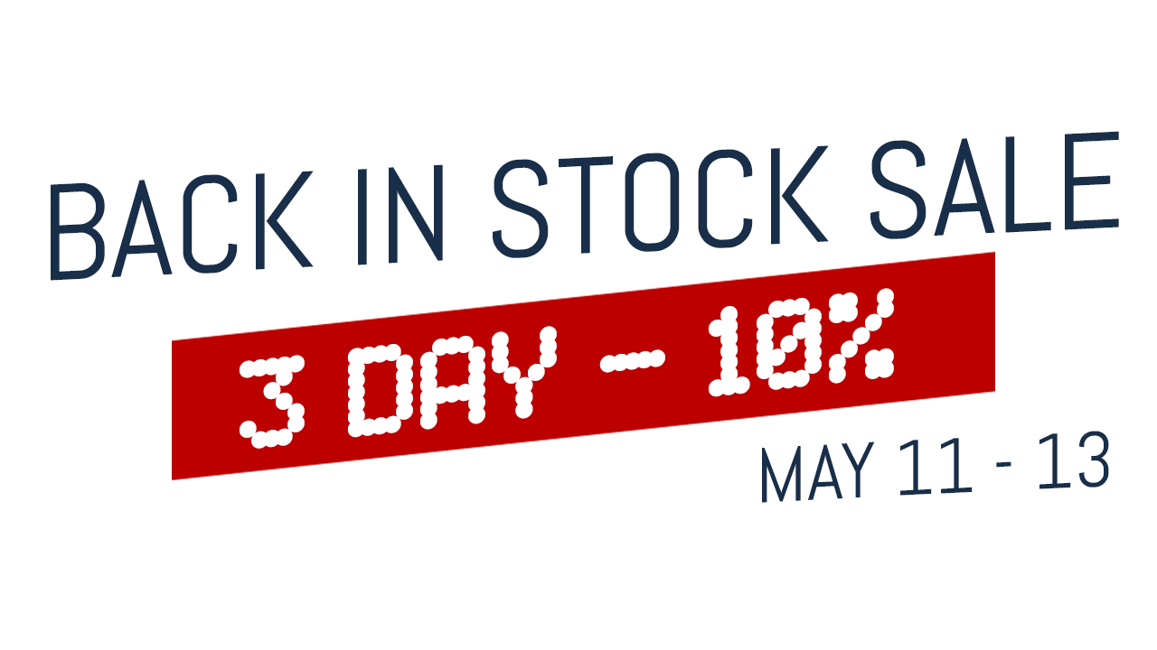Back in stock 3 day sale